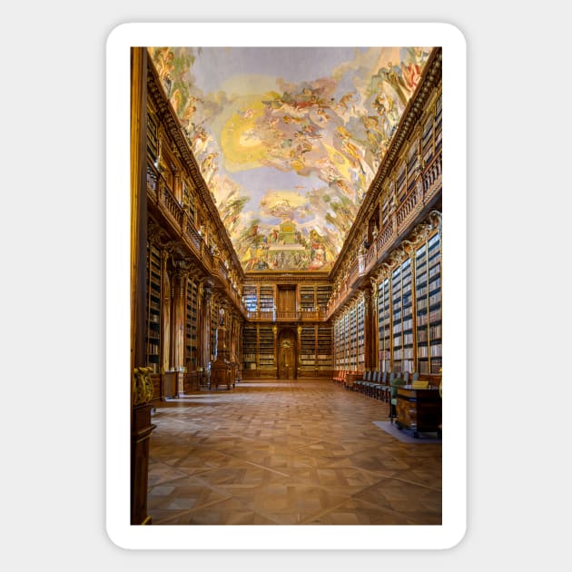 Library of Strahov Monastery in Prague, Czech Republic Sticker by mitzobs